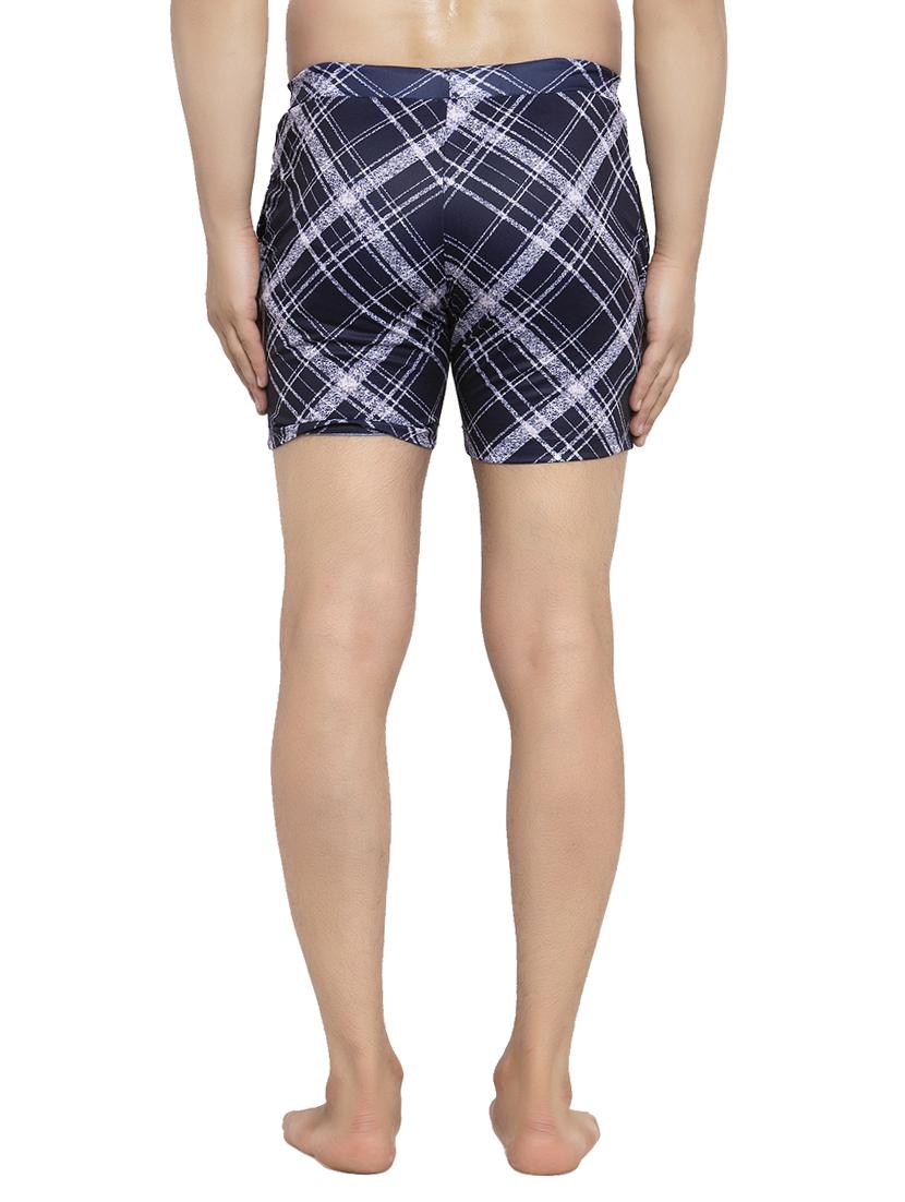 navy blue checkered short - 17228036 - Zoom Image - 3