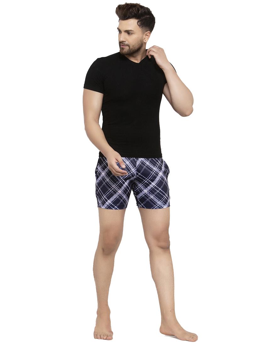 navy blue checkered short - 17228036 - Zoom Image - 4