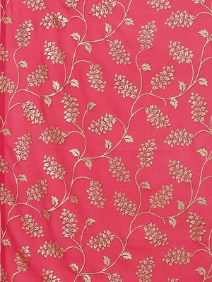 foil printed woven saree with blouse - 17228086 - Standard Image - 4