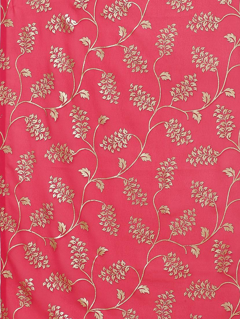 foil printed woven saree with blouse - 17228086 - Zoom Image - 4