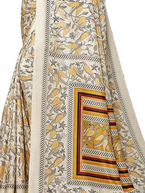 conversational printed saree with blouse - 17228091 - Standard Image - 3