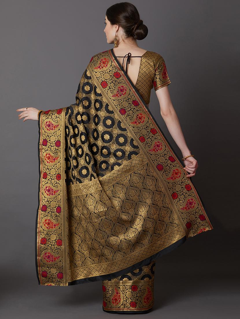 self design woven saree with blouse - 17228094 - Zoom Image - 2