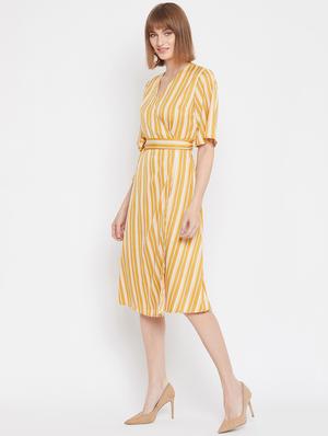 tie front striped dress - 17228285 - Standard Image - 2