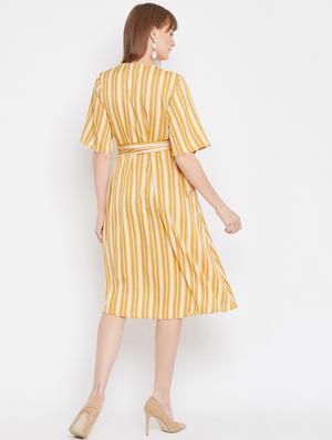 tie front striped dress - 17228285 - Standard Image - 3