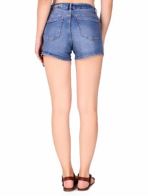 high rise denim shorts - 17228519 - Standard Image - 3