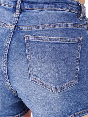 high rise denim shorts - 17228519 - Standard Image - 6