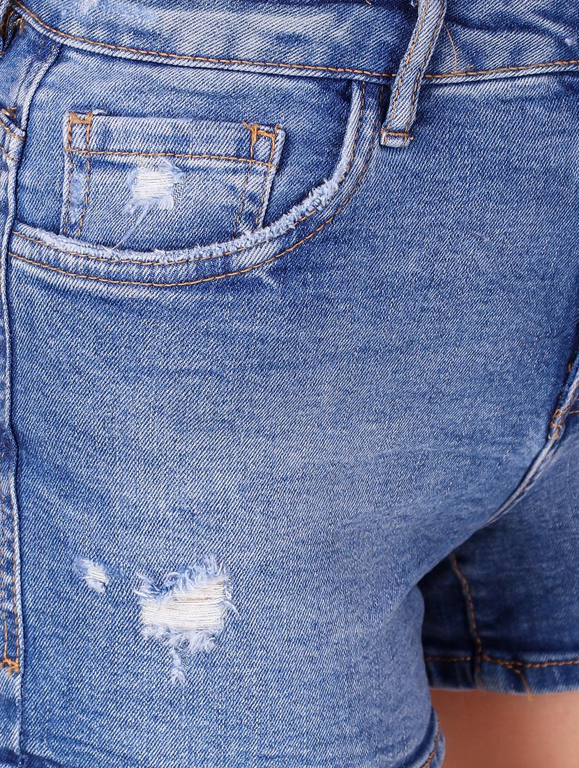 high rise denim shorts - 17228519 - Zoom Image - 5