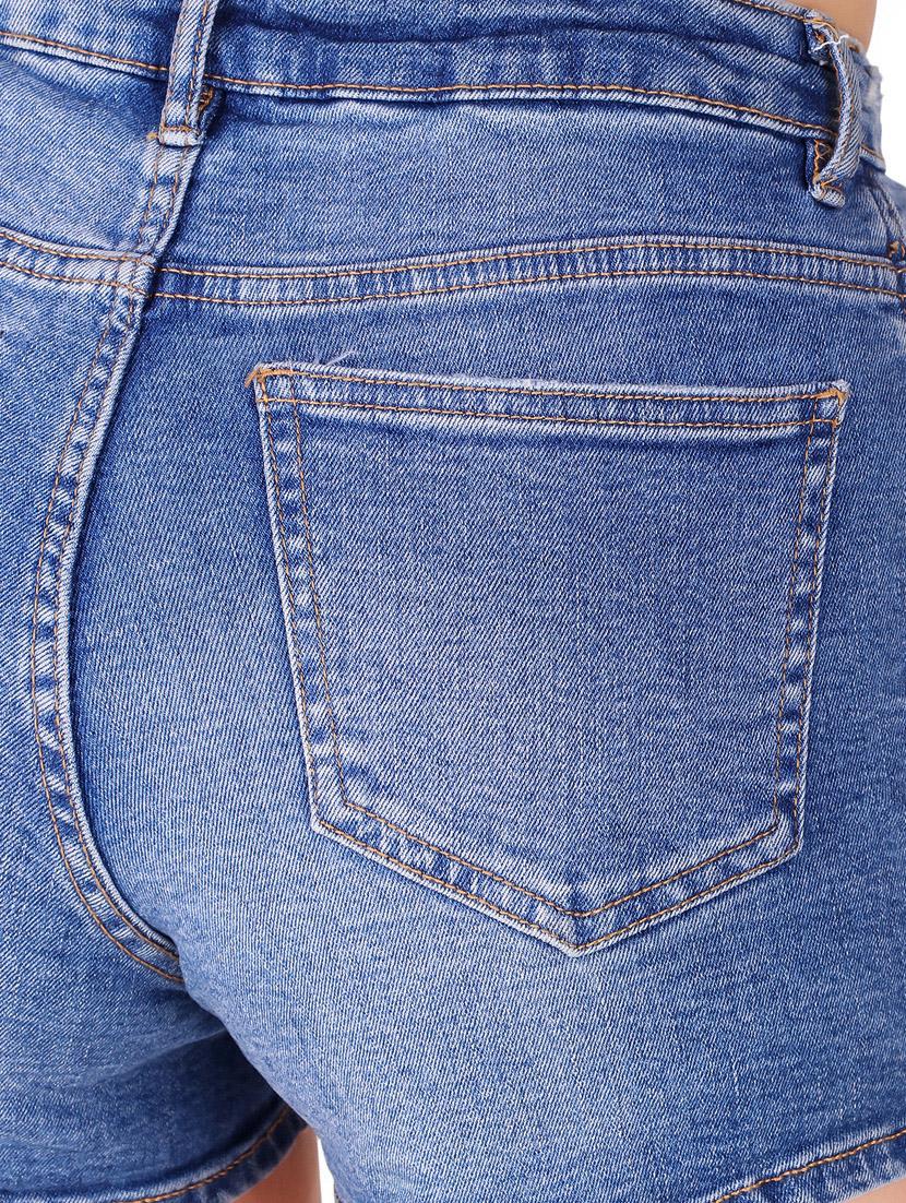 high rise denim shorts - 17228519 - Zoom Image - 6