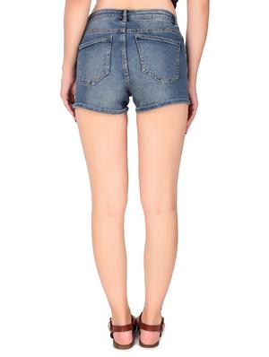 high rise denim shorts - 17228520 - Standard Image - 3