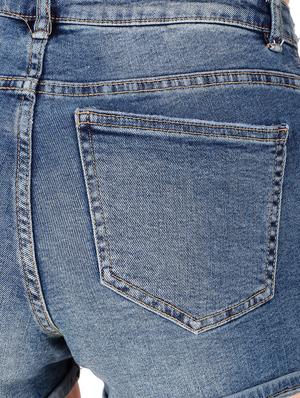 high rise denim shorts - 17228520 - Standard Image - 6