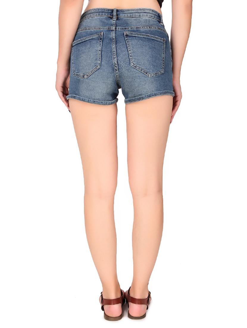 high rise denim shorts - 17228520 - Zoom Image - 3