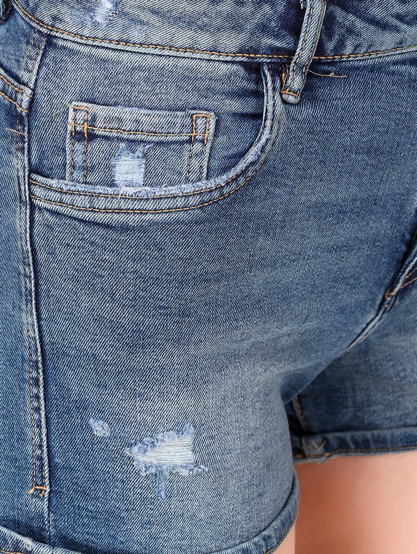 high rise denim shorts - 17228520 - Zoom Image - 5