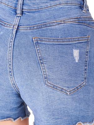 high rise denim shorts - 17228521 - Standard Image - 6