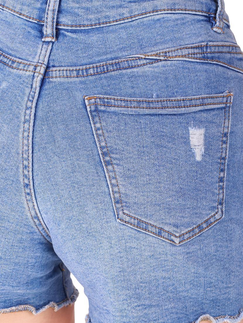 high rise denim shorts - 17228521 - Zoom Image - 6