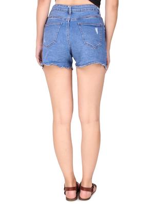high rise denim shorts - 17228522 - Standard Image - 3
