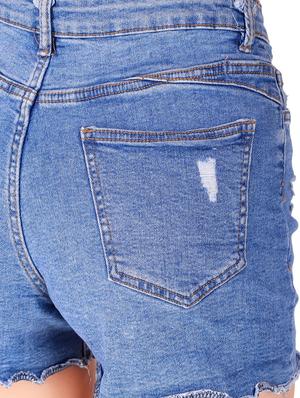 high rise denim shorts - 17228522 - Standard Image - 6