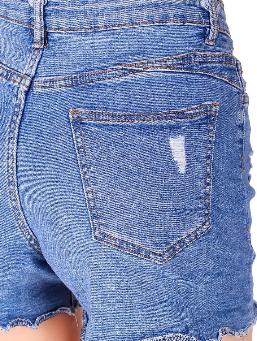 high rise denim shorts - 17228522 - Zoom Image - 6