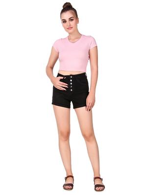 high rise denim shorts - 17228528 - Standard Image - 4