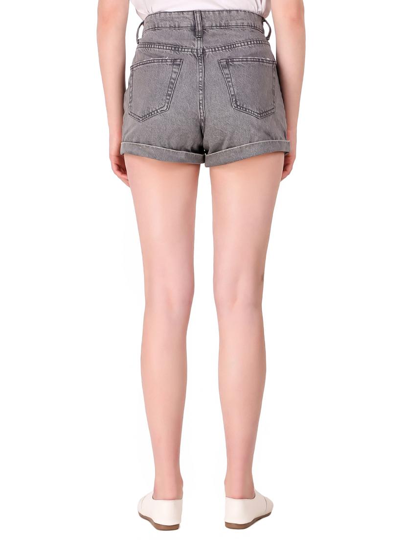 high rise denim shorts - 17228530 - Zoom Image - 3