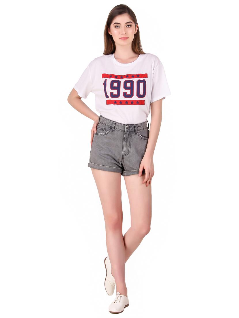 high rise denim shorts - 17228530 - Zoom Image - 4
