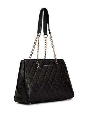 black leatherette (pu) regular handbag - 17228624 - Standard Image - 4