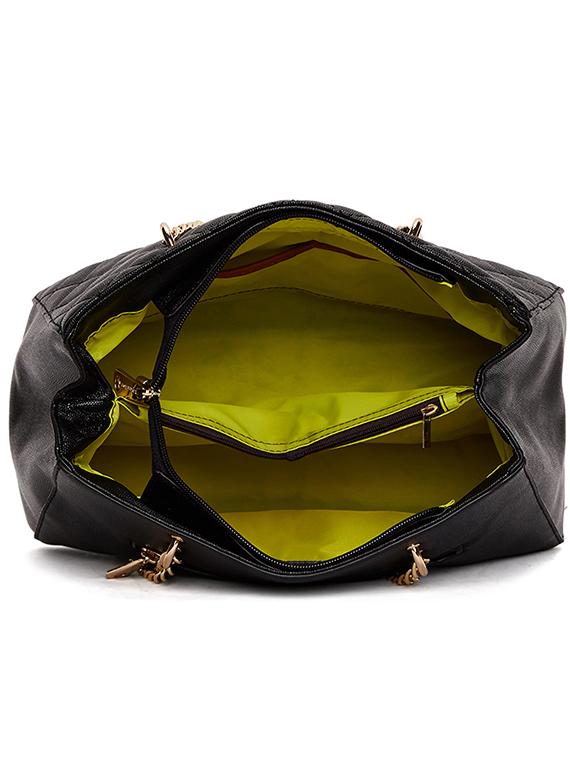 black leatherette (pu) regular handbag - 17228624 - Zoom Image - 3