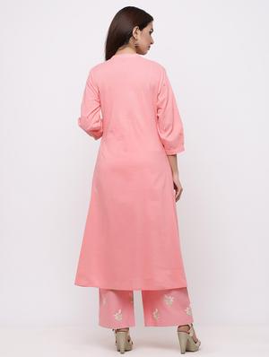 embroidered kurta palazzo set - 17228736 - Standard Image - 3