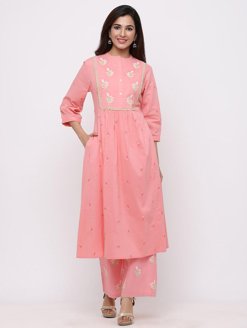 embroidered kurta palazzo set - 17228736 - Zoom Image - 1