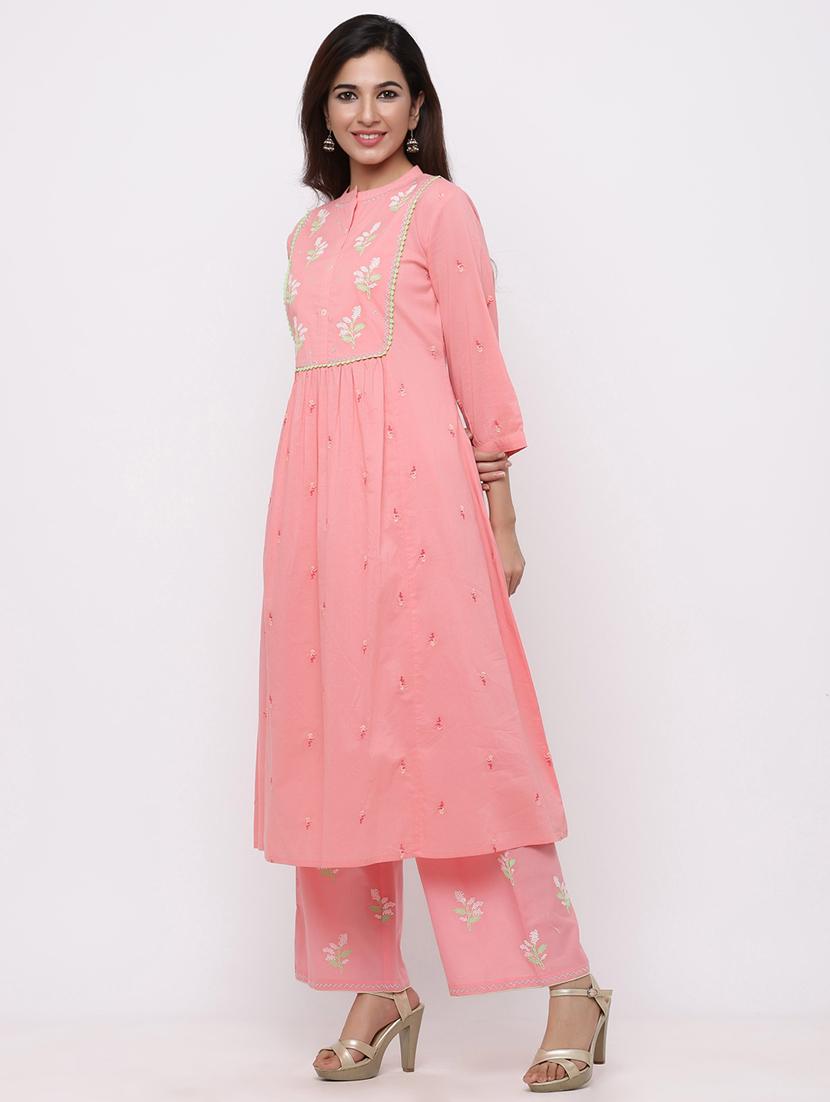 embroidered kurta palazzo set - 17228736 - Zoom Image - 2