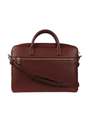maroon leatherette (pu) regular laptop bag - 17228894 - Standard Image - 2