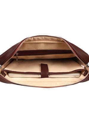 maroon leatherette (pu) regular laptop bag - 17228894 - Standard Image - 3