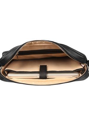 black leatherette (pu) regular laptop bag - 17229027 - Standard Image - 3