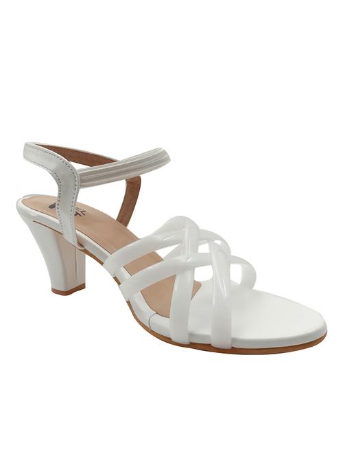 white leatherette back strap sandals - 17229176 - Standard Image - 1
