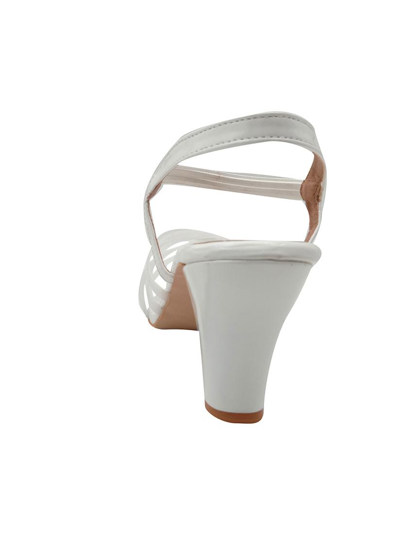 white leatherette back strap sandals - 17229176 - Zoom Image - 2