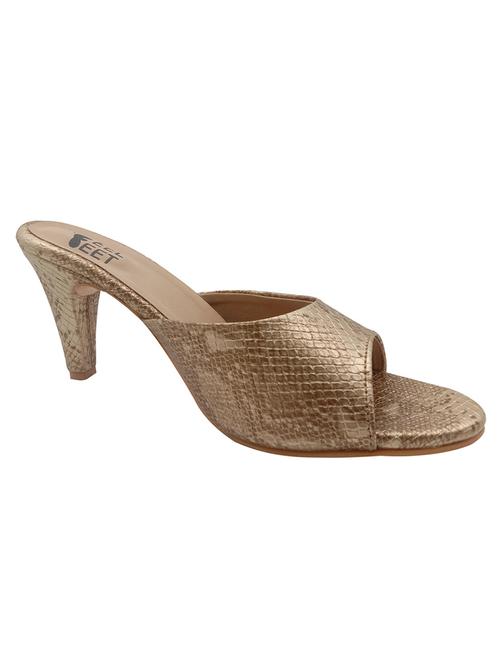 gold slip on sandals - 17229178 - Standard Image - 1