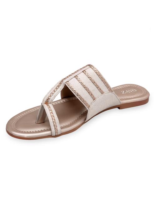 beige one toe kolhapuris - 17229505 - Standard Image - 1