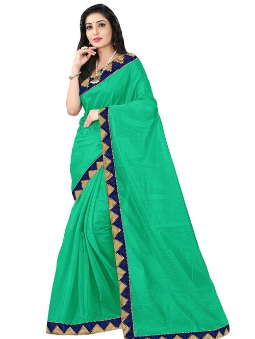 solid bordered saree with blouse - 17229722 - Standard Image - 1