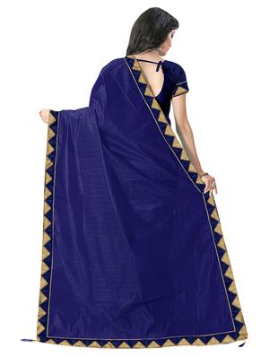 solid bordered saree with blouse - 17229723 - Standard Image - 2