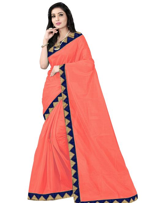 solid bordered saree with blouse - 17229738 - Standard Image - 1