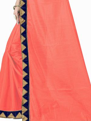 solid bordered saree with blouse - 17229738 - Standard Image - 3