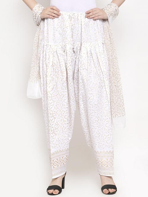white cotton salwar salwars - 17230030 - Standard Image - 1