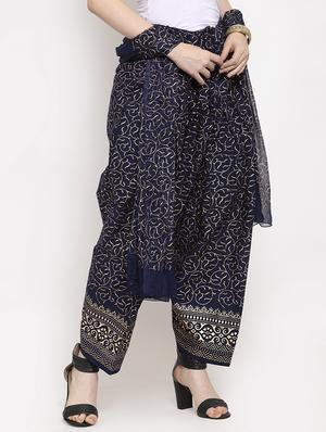 blue cotton combo salwars - 17230032 - Standard Image - 2
