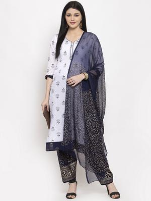 blue cotton combo salwars - 17230032 - Standard Image - 4