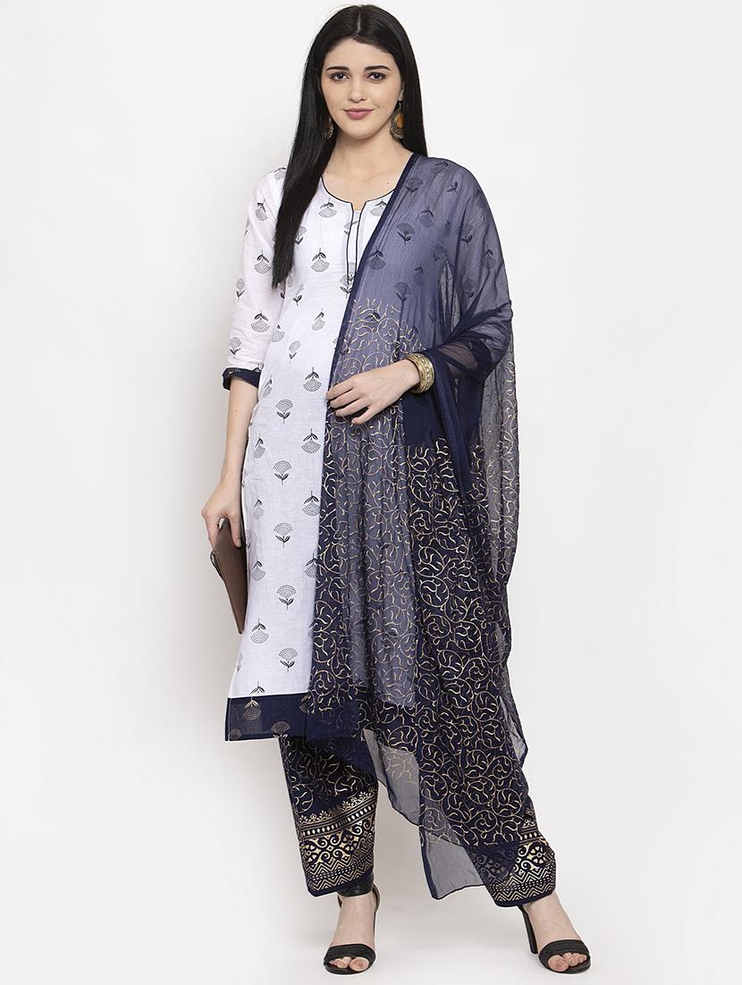 blue cotton combo salwars - 17230032 - Zoom Image - 4