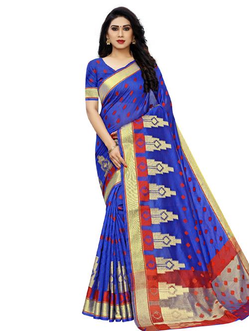 self design banarasi saree with blouse - 17230082 - Standard Image - 1