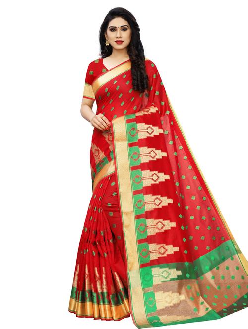 self design banarasi saree with blouse - 17230084 - Standard Image - 1