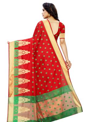 self design banarasi saree with blouse - 17230084 - Standard Image - 2
