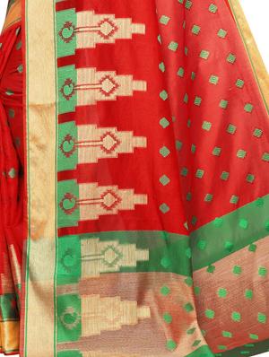 self design banarasi saree with blouse - 17230084 - Standard Image - 4