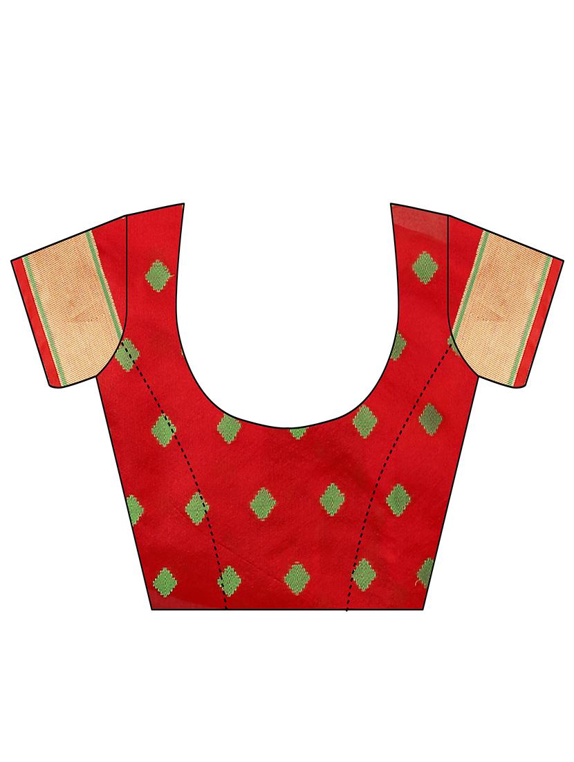self design banarasi saree with blouse - 17230084 - Zoom Image - 3