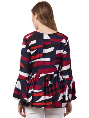 bell sleeves printed top - 17230092 - Standard Image - 3
